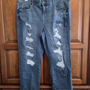 Distressed Plus Size 20 Blue Jeans